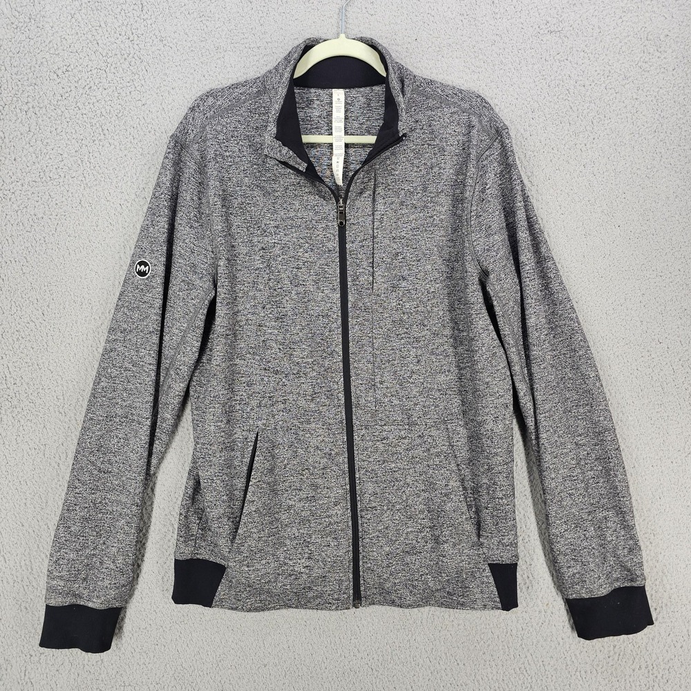 Lululemon Track Jacket Mens Large Gray Full Zip Thumbholes Presidents Club Logo